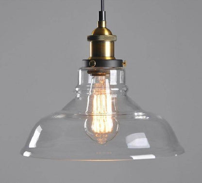 Vintage Glass Pendant Lights Loft Hang Lamp Smoky Grey Hanging Light