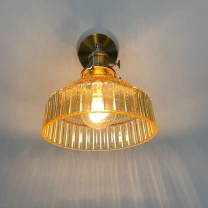 Nordic Literature And Art Fresh Bedroom Glass Brass Copper Wall Lamp