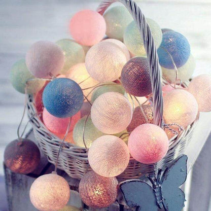 3M LED Cotton Ball Garland Lights String Christmas Xmas Outdoor Holiday Wedding Party Baby Bed Fairy Lights Decoration
