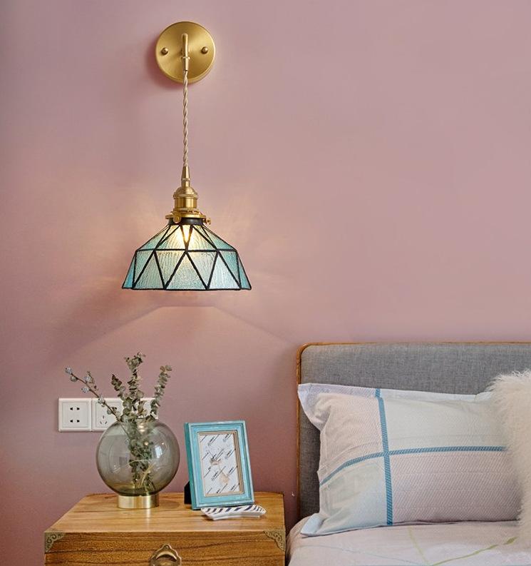 Nordic Retro Glass Copper Wall Lamp