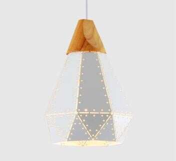 Creative Nordic postmodern minimalist cafe restaurant bar personality wrought iron hollow solid wood chandelier single head