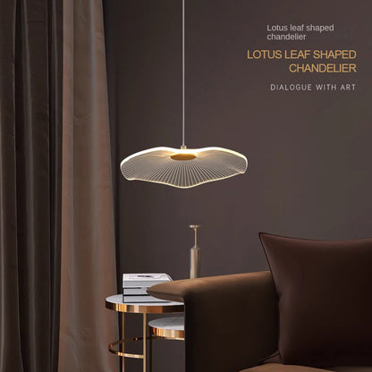 Creative Acrylic Lotus Leaf Small Pendant Lamp for Bedside Art, Modern and Simple Single Head Pendant Lamp LED Lamp