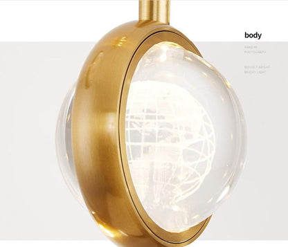 Light Luxury Duplex Villa Crystal Ball Long-line Chandeliers