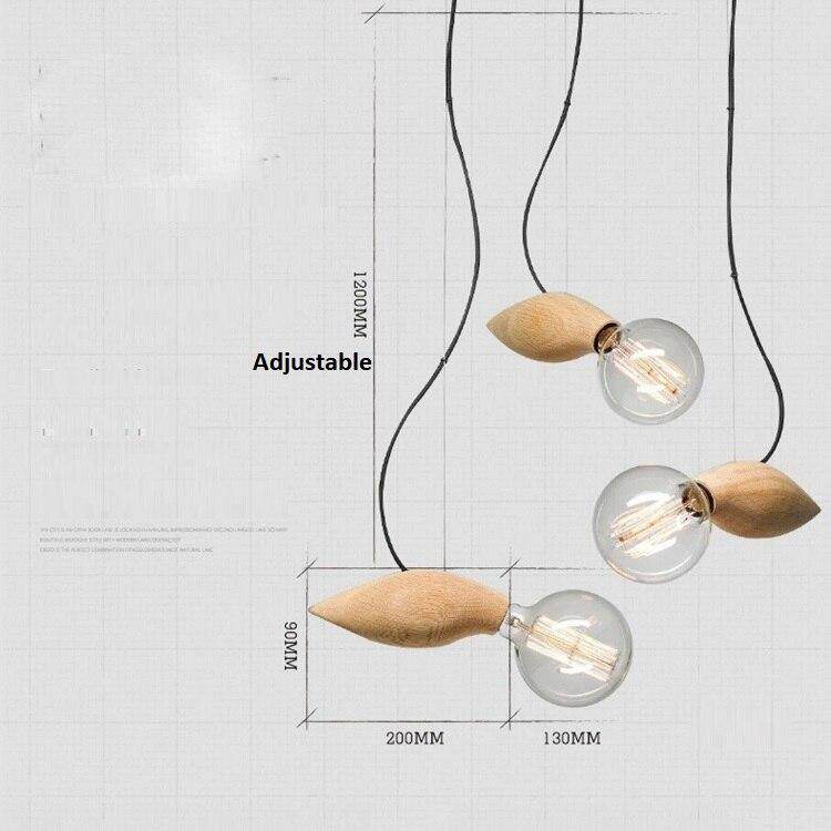 Wood Kitchen Pendant Light Lustre Modern Nordic Light Living Dining Room Luminaire Loft Hanging Light Fixture Hanglamp