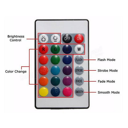 Intelligent Dimming App Control Flexible Led Strip Lights 15M (3x5M) 2835 RGB SMD IR 24 Key Controller with 12V 3A Adapter Kit