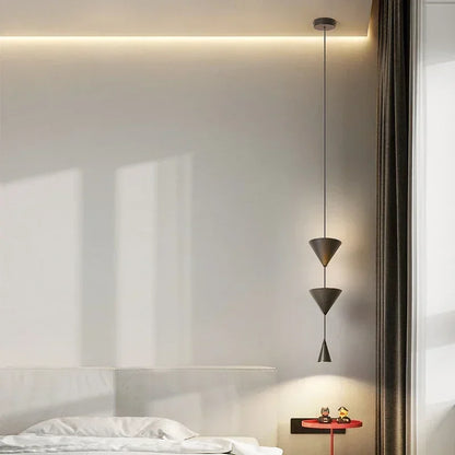 Nordic Restaurant Home LED Pendant Light Modern Black White Counter Conical Lamp