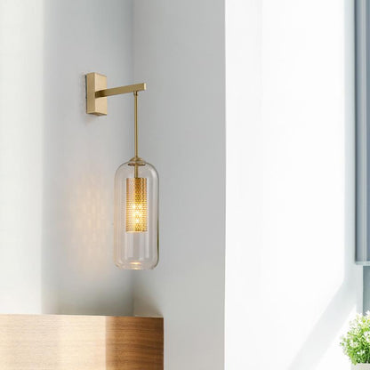 All Copper Wall Lamp Post Modern Simple Nordic Bedroom Wall Lamp Bedside Light Luxury Creative Living Room TV Wall Lamp