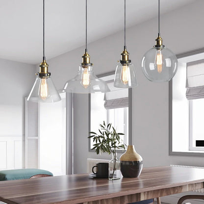 Vintage Pendant Lights Glass Pendant Lamps Loft Industrial Hang Lamp Smoky Grey Lamparas De Techo Colgante Modern Lustre Pendent