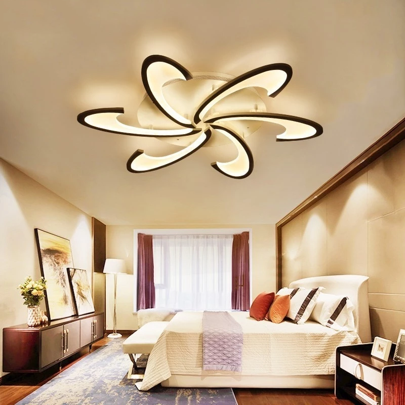 Black White Body LED Chandeliers  For Living Room Acrylic Lampara De Techo Modern Chandelier Lamp Indoor Home fixture Lighting