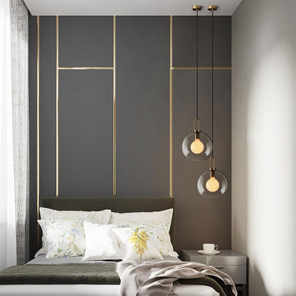 Postmodern Ins Pendant Lights Luxury Restaurant Lamps Nordic Bar Bedroom Bedside Glass Ball Single Hanging Lamp