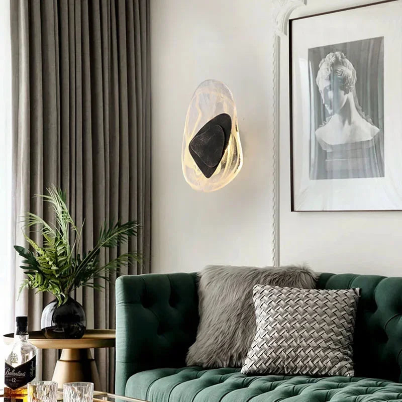 Modern LED Wall Lamp Crystal Art Glass Wall Light Bedside Sconce for BedroomBackground Aisle Stairs Patio Decor Lighting