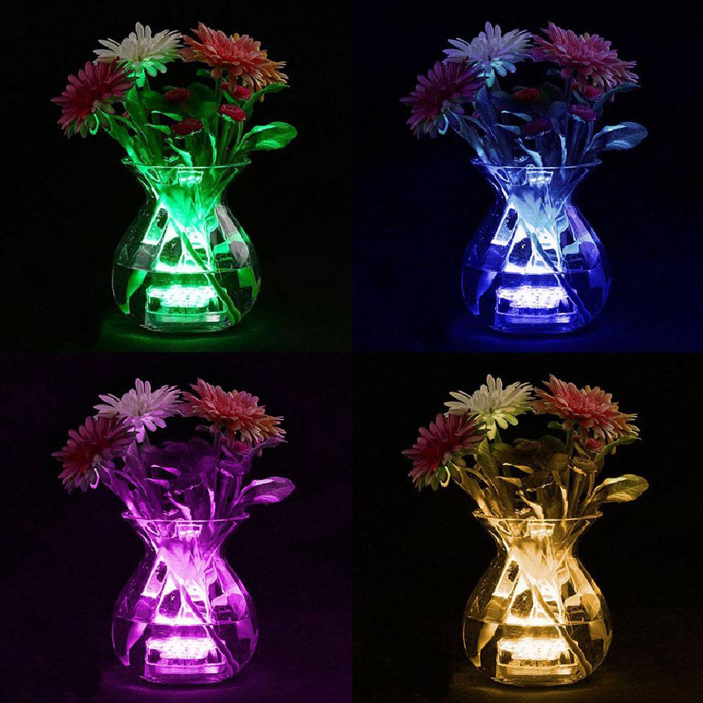 10LED RGB LED Underwater Light Pond Submersible IP67 Waterproof Swimming Pool Light Battery Operated For Wedding Party