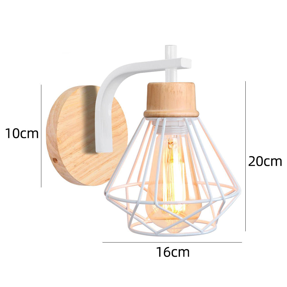 Modern Wood Wall Lamps Vintage Sconce Wall Lights Fixture E27 Bedside Retro Lamp Industrial Dining Room Bedroom Lighting