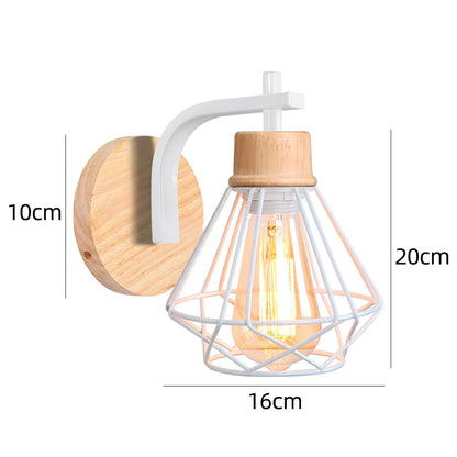 Modern Wood Wall Lamps Vintage Sconce Wall Lights Fixture E27 Bedside Retro Lamp Industrial Dining Room Bedroom Lighting