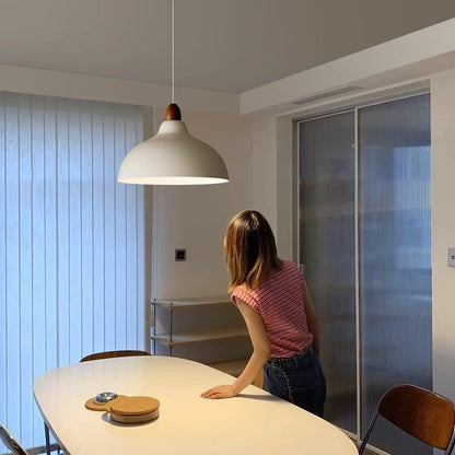 Nordic Minimalist Hanging Lamp Black White Metal Modern Pendant Light Retro Droplight for Bedroom Bedside Dining Room Bar Decor