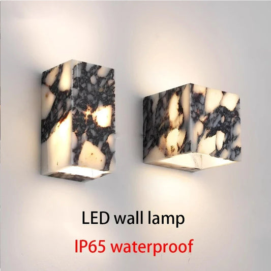 Nordic Italian Marble Lamp Indoor Background Wall Light Purple Pure Natural Stone Entrance Lighting
