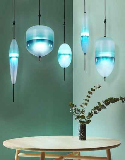 Nordic Art Venice Flow Lake Gradual Glass Chandelier Blue Chromatography Italian Design Lustre Avize Modern Salon