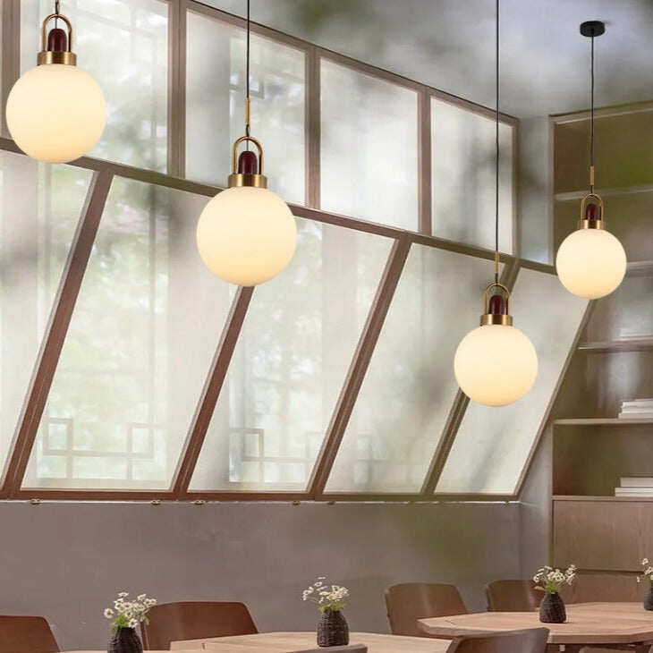 Glass Chandeliers In Restaurants Are Simple and Creative Semi-circular Cream Bar Shops Decorate Bedside Lamps