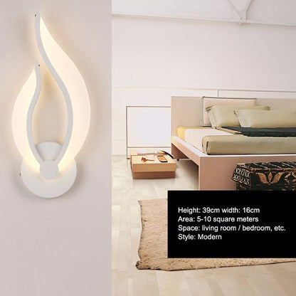 LED Light Modern Wall Lamp Acrylic Sconce 10W Flame Shape Indoor Bathroom Bedroom Living Room Hallway Art Decoration