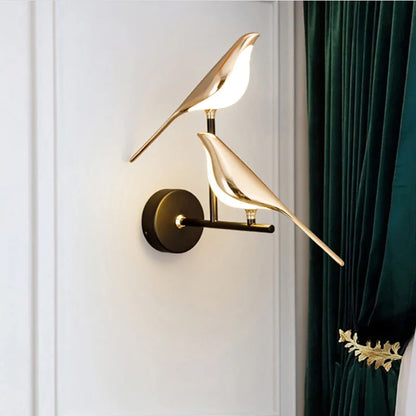 Nordic Golden Bird LED Wall Lights Parlor Bar Creative Wall Lamps Novelty Sconces Bedroom Bedside Lamp