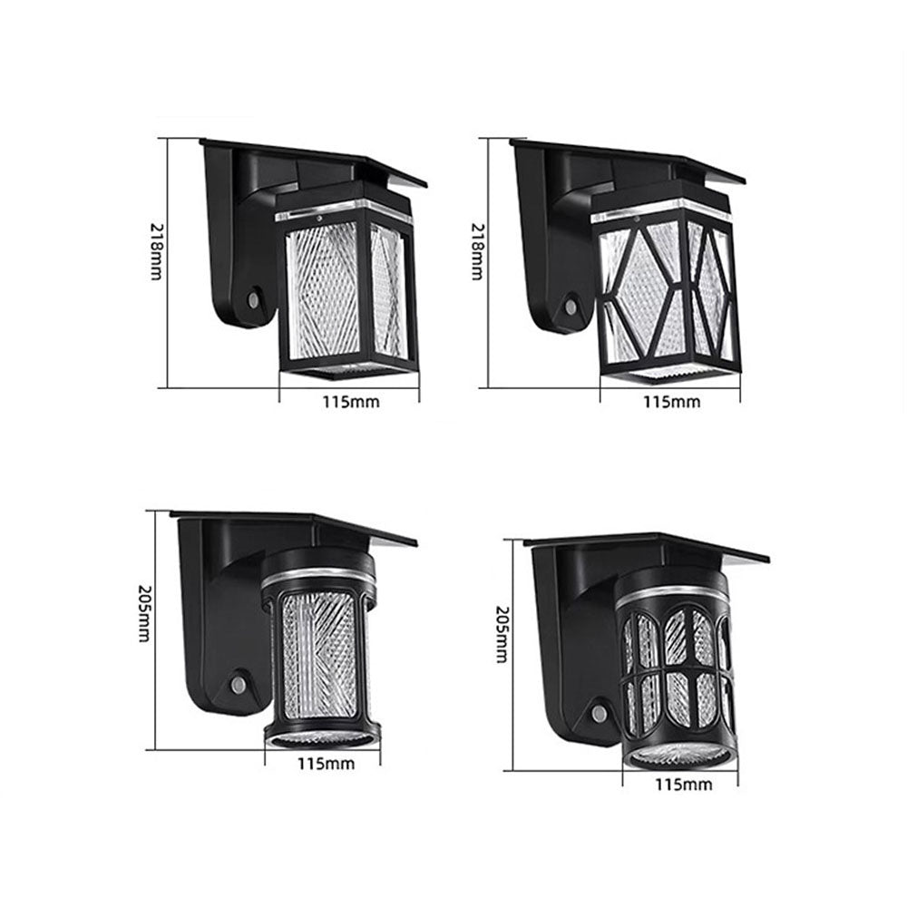 Solar Wall Lights Outdoor Waterproof IP54 3 Color LED Lantern Safety Light for Patio Garden Deck Porch Barn Garage