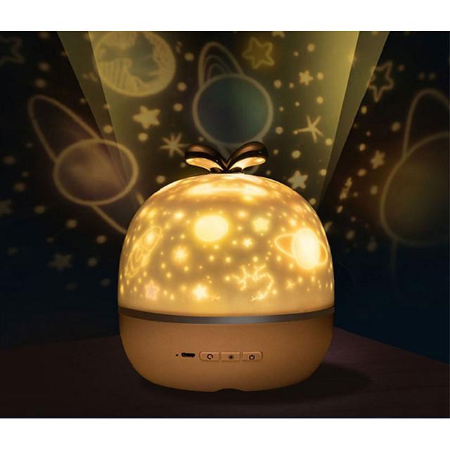 Music Projector Night Light With  Speaker Chargeable Universe Starry Sky Rotate LED Lamp Colorful Flashing Star Kids Baby Gift