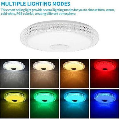 300W Smart Lamp Ceiling RGB LED Lights Dimmable APP Control Bluetooth Speaker Home Bedroom Living Room Ambient Light