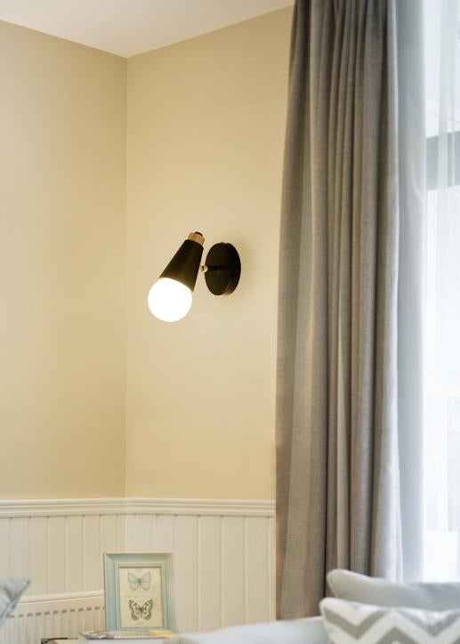 Nordic Wood Wall Lights Bedroom Beside LED Lights Black & White Modern E27 Wall Lamps LED Restaurant Bar Lighting E27 ZBD0016