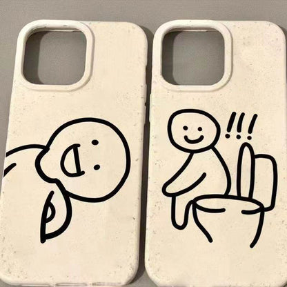 Cute Funny people Meme Phone Case For iPhone 16 14 15 11 12 13 Pro Max 12 13 Mini 16 15 14 Plus X XR XS Max Matte Mi Bai Cover