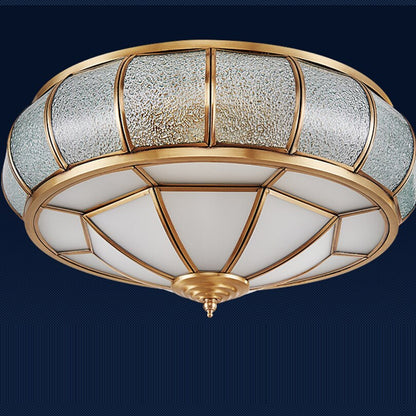 Led E27 European Copper Glass Iron LED Lamp.LED Light.Ceiling Lights.LED Ceiling Light.Ceiling Lamp For Dinning Room Bedroom