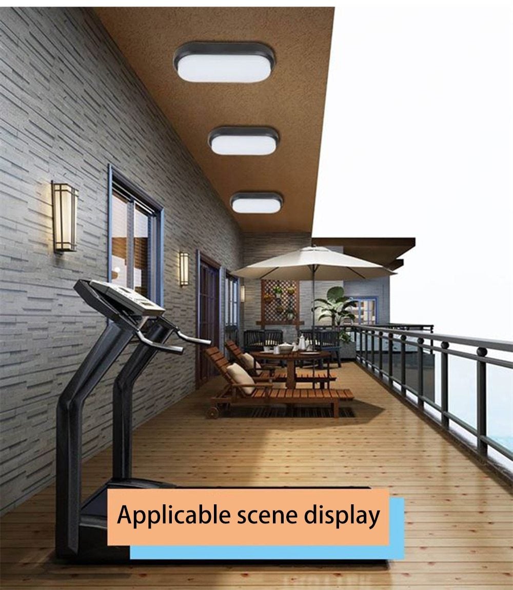 12W 15W LED Waterproof Ceiling Lights Ultra-thin Elliptic Lamps For Balcony Living  Room Kitchen Aisle
