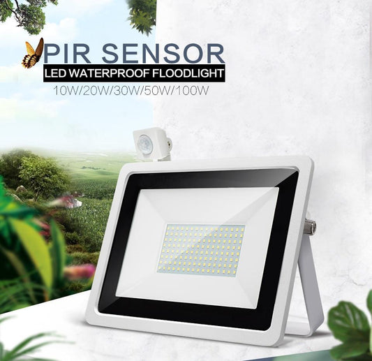 PIR Motion Sensor LED Floodlight 10W 20W 30W 50W 100W Waterproof Outdoor Wall Garden LED Spotlight Reflector Foco Lamp