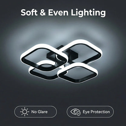 Modern 40W LED Ceiling Light 4 Square Living Room Bedroom Restaurant Hotel Office Study Indoor Home Decorative Lighting Fixture
