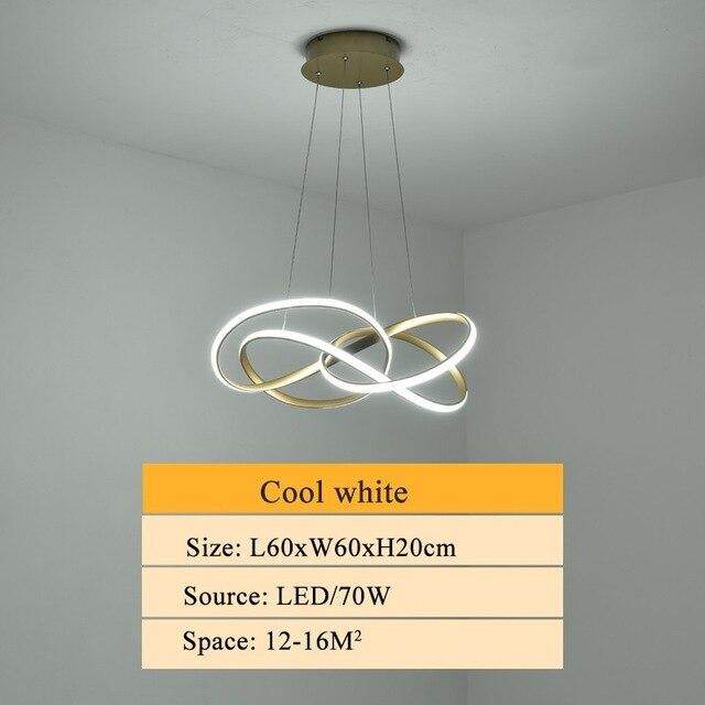 New Design Gold Hanging Pendant Lamp 70W For 10-15Square Meters Bedroom Pendants Led Kitchen Led Light Hanging Pendant Lamp