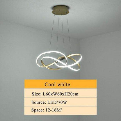 New Design Gold Hanging Pendant Lamp 70W For 10-15Square Meters Bedroom Pendants Led Kitchen Led Light Hanging Pendant Lamp