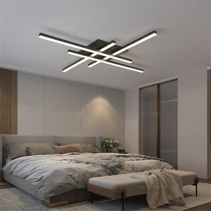 Modern LED Line Shaped Ceiling Light Used For Interior Decoration In Living Rooms Bedrooms Study Rooms Lighiting