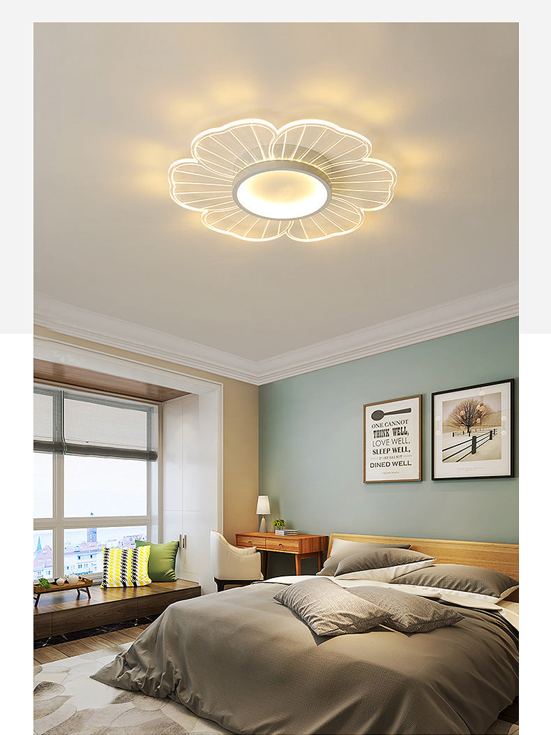 New Modern Minimalist Flower LED Bedroom Ceiling Lamp