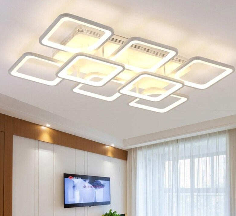 Square Black Modern Ceiling Lights Fixtures For Living Room Bedroom Home Lamp Whit Remote Control Lamparas De Techo Plafondlamp