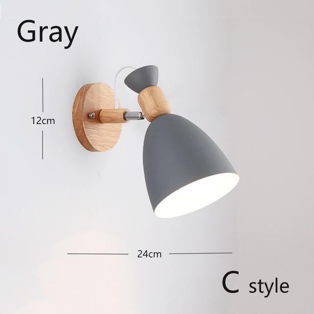 Nordic Wood Wall Lights Bedroom Beside LED Lights Black & White Modern E27 Wall Lamps LED Restaurant Bar Lighting E27 ZBD0016
