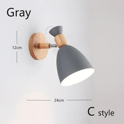 Nordic Wood Wall Lights Bedroom Beside LED Lights Black & White Modern E27 Wall Lamps LED Restaurant Bar Lighting E27 ZBD0016