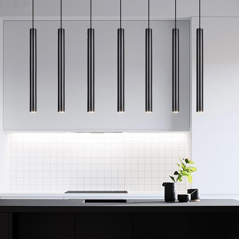 Black industrial Pendant Lights long tube Hanging Lamp for Living Room Home Light Fixtures Decor Luminaire kitchen lights