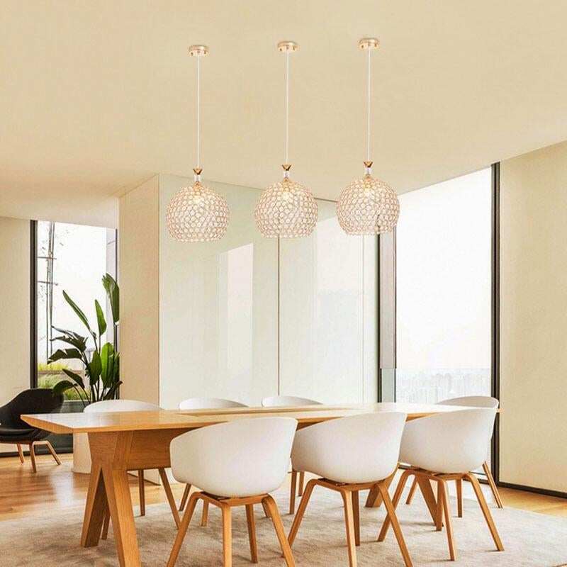 Modern Simplicity Style Indoor Decorations Pendant Lamp E27 LED Crystal Pendant Lights For Restaurant 3 Heads Hanging Light