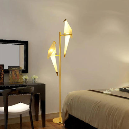 Modern Paper Crane Metal Vintage Chandelier Hanging Light Restaurant Living Dining Children's Room LED Bird Design Pendant Lamp