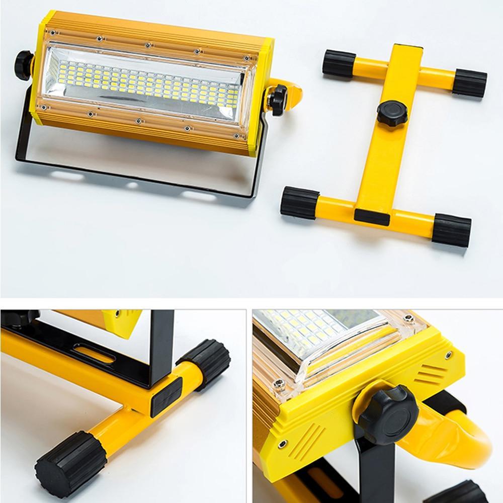 100W Refletor LED Outdoor Lighting Flood Light Lamp Floodlight COB LEDs Spotlight Garden Lamp with 6x 18650 Battery & Charger