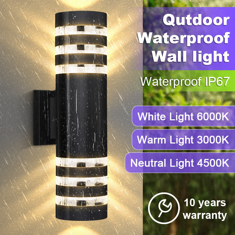 Replaceable Bulb Wall Light Outdoor LED Wall Lamp Up Down Porch Light Waterproof Exterior Sconce Light for Balcony Garden Stair