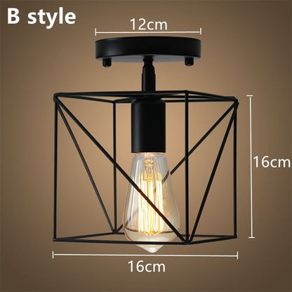 Modern Led Ceiling Lights Adjustable Angle Iron Cage Loft Bulb Ceiling Lamps E27 Industrial Indoor Lighting ZXD0004
