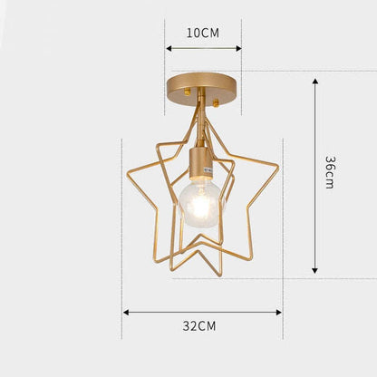 Vintage Ceiling Lights Iron Black/Golden Ceiling Lamp Retro Cage Lighting