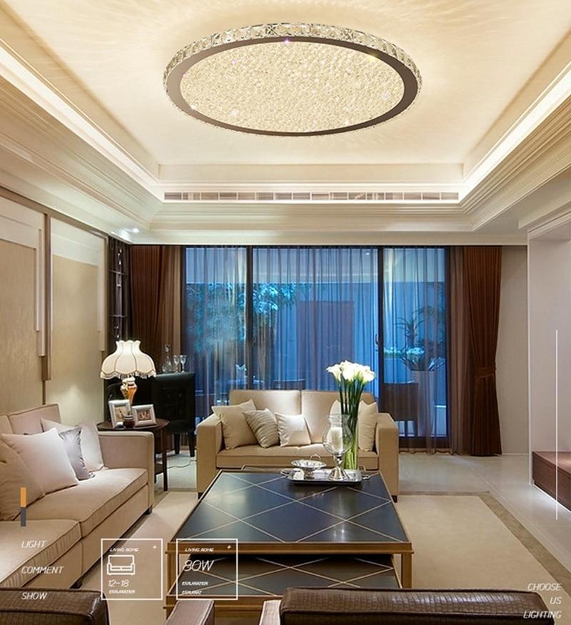 Modern K9 Crystal Circular Square Ceiling+Lights Room Light Suspension Luminaire Plafonnier LED Living Room Lights Lustre
