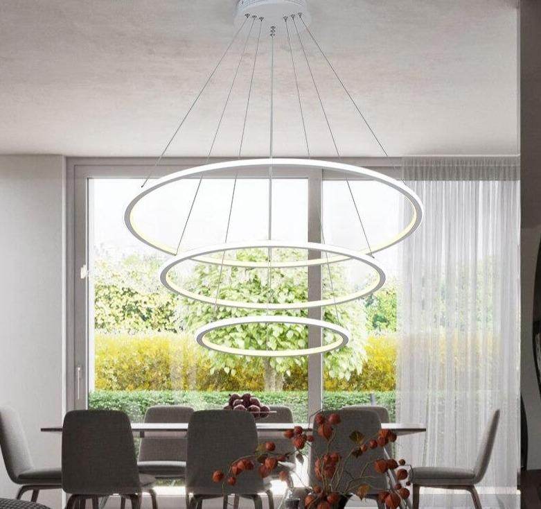 Modern LED Living Dining Room Pendant Lights Suspension Luminaire Suspendu Led Ring Lighting Lamp Fixture De Techo Colgante