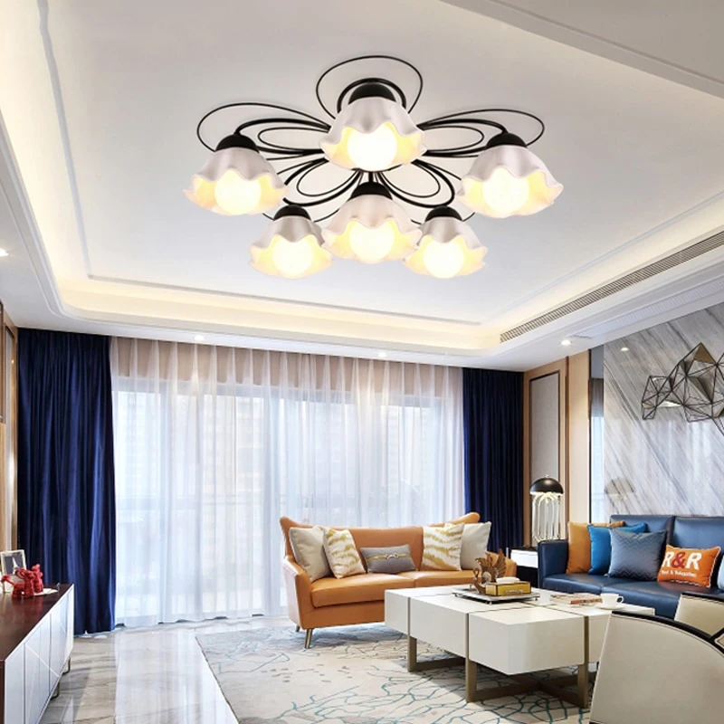 LED Pendant Lights Verlichting Plafond Living Room Bedroom Ceramic Lampshade Ceiling Lighting Lamparas Led De Techo Moderna